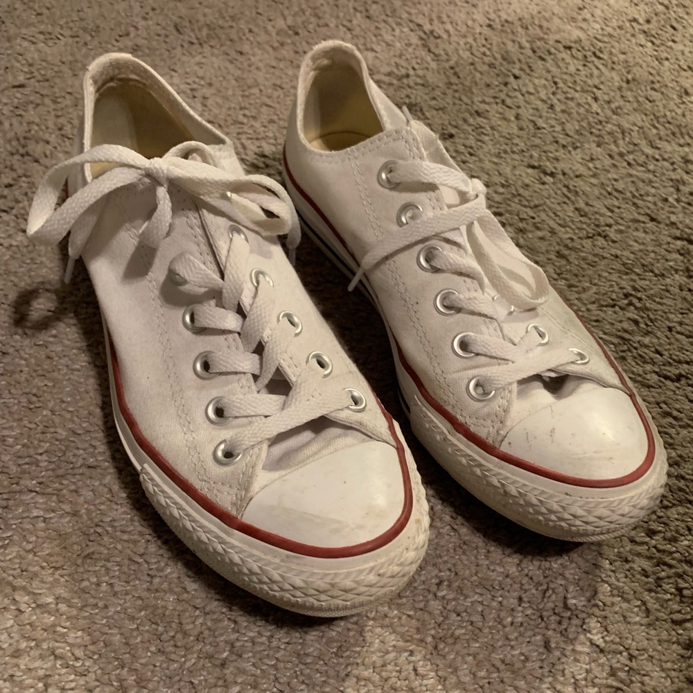 White low top Converse - size 8